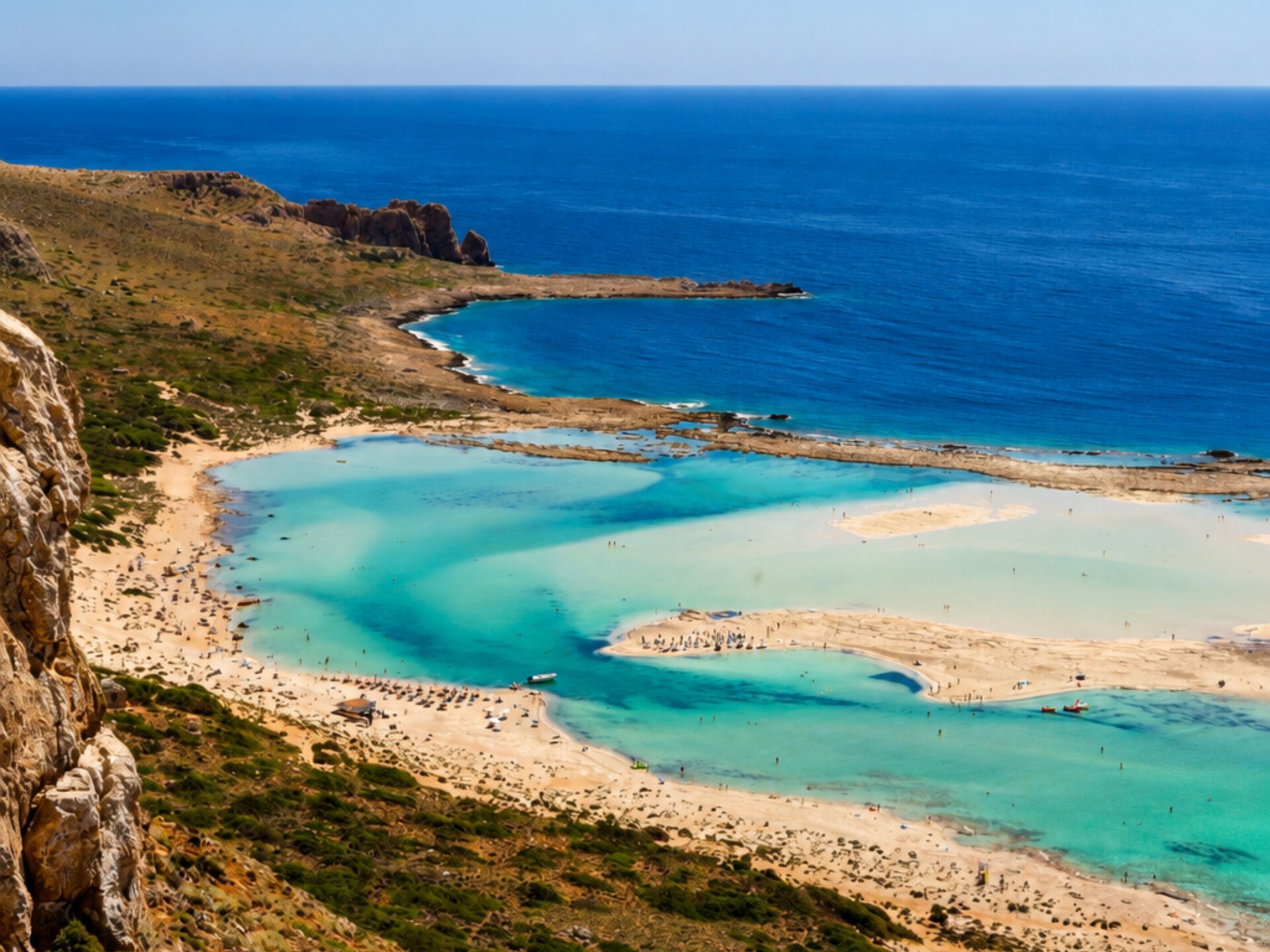 Scenic view of Balos Lagoon